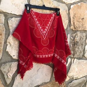 NWOT Red Large Oversize Infinity Scarf ❤️🤍